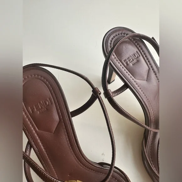 Fendi brown heels sandals